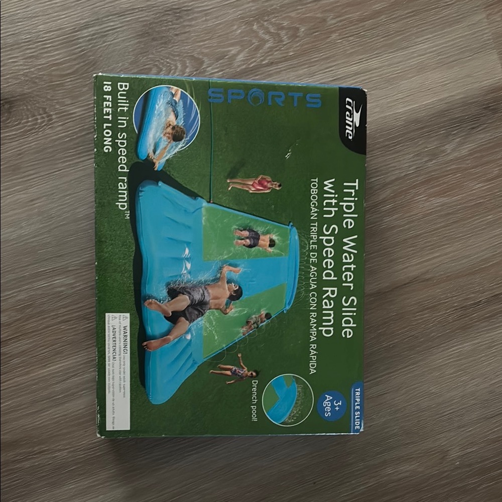 New never used Triple Water Slide with Speed Ramp - Blue